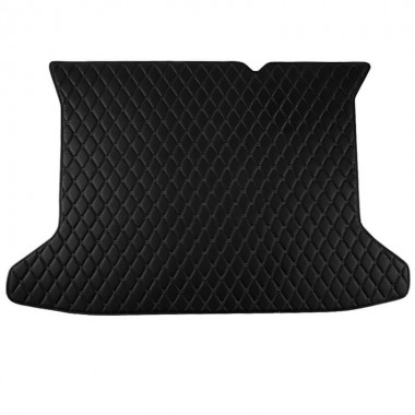 Black and Black Stitching Luxury Leather Diamond Trunk Base Mats UK