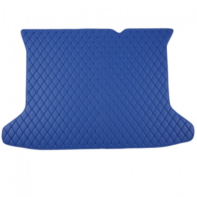 Blue Luxury Leather Diamond Trunk Base Mats