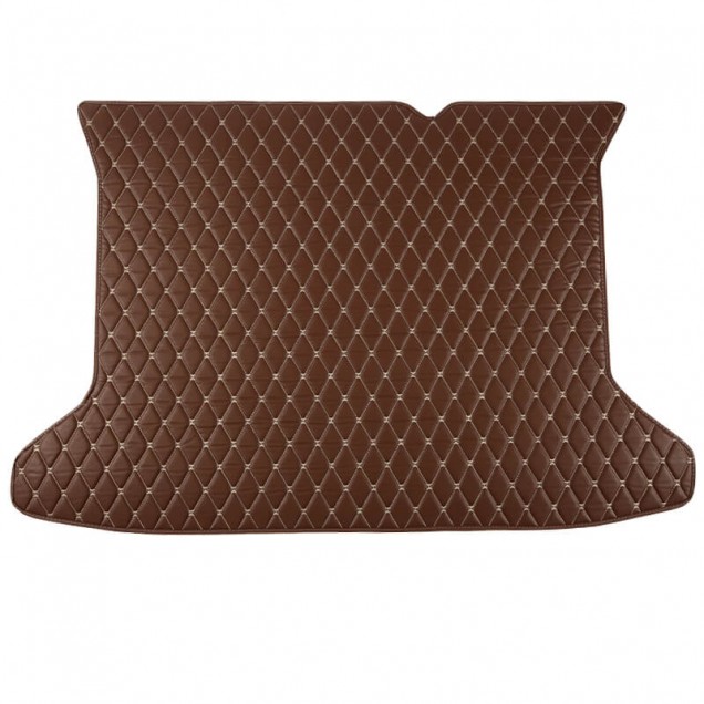 Dark Brown Luxury Leather Diamond Trunk Base Mats