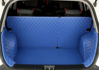 Blue Full Cover Luxury Leather Diamond Trunk Car Mats UK