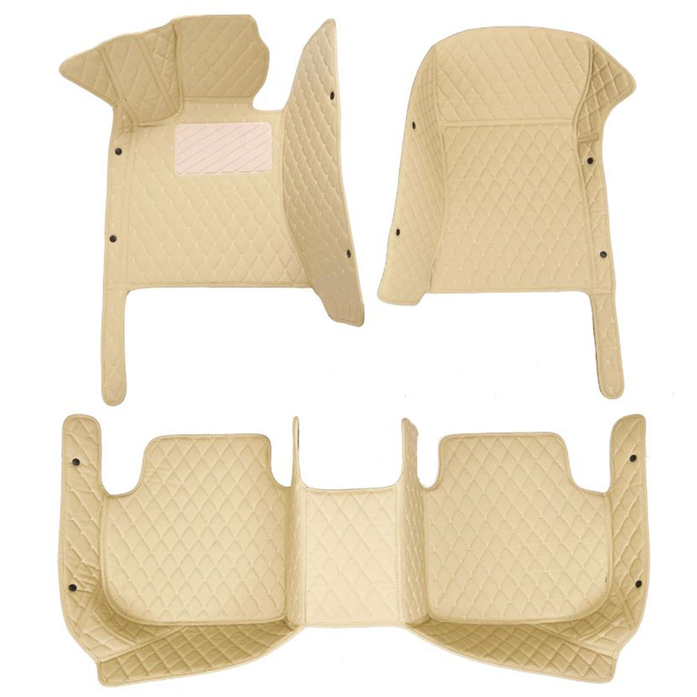 Beige Luxury Leather Diamond Car Mats for Audi S6