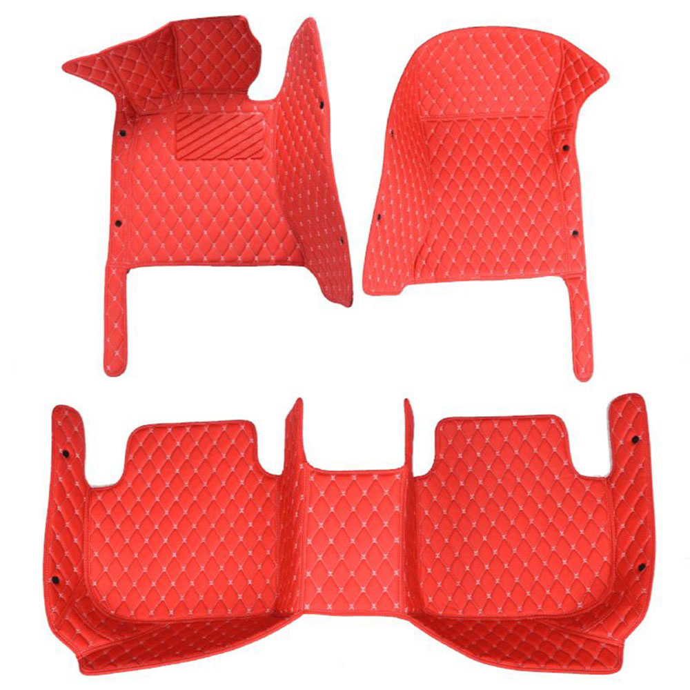 Red Luxury Leather Diamond Car Mats for Audi Q3