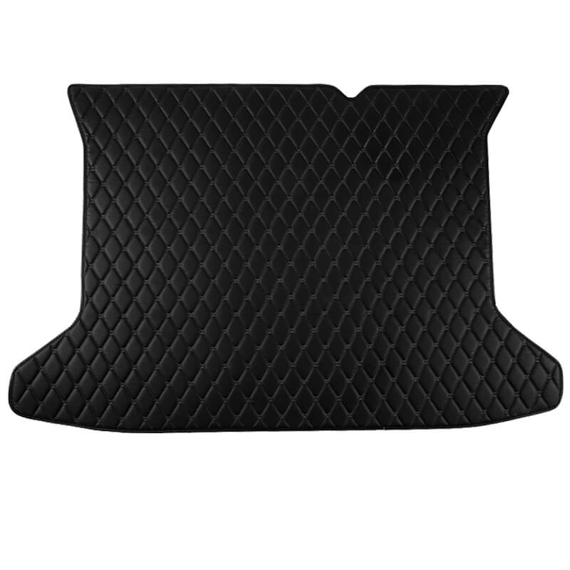 Black and Black Stitching Luxury Leather Diamond Trunk Base Mats