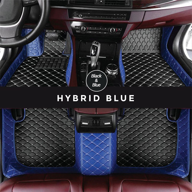 Black and Blue Hybrid Mode Premium Diamond Car Mats for Audi RS6