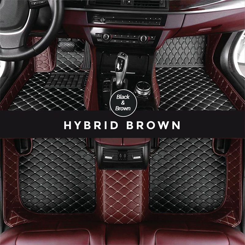 Black and Brown Hybrid Mode Premium Diamond Car Mats for Audi S7